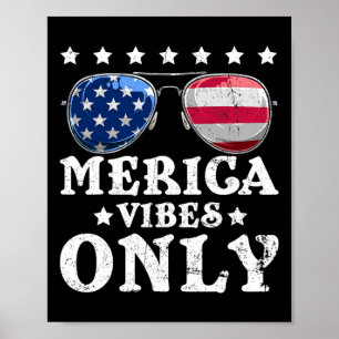 Grappige Merica Sfeer Alleen Amerikaanse Vlag Zonn Poster