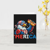 Grappige Merica Stekelarend Hotdog Patriottisch 4 Kaart (Gele Bloem)