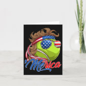 Grappige Merica Tennis Ball en de Amerikaanse vlag Kaart (Voorkant)