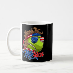 Grappige Merica Tennis Ll En Usa Vlag Sungles 4 ju Koffiemok