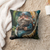 Grappige Merman Gnome beeldje in Seashell - Unde Kussen (Deken)