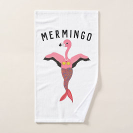 Grappige Mermingo: Flamingo-Zeemeermin Handdoek