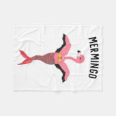 Grappige Mermingo Grafiek: Flamingo-Zeemeermin Fleece Deken (Voorkant (Horizontaal))