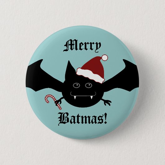 Grappige Merry Batmas Ronde Button 5,7 Cm (Voorkant)