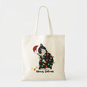 Grappige Merry Catmas Kat Tote Bag