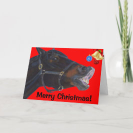 Grappige Merry Christmas Horse Kaart