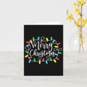 Grappige Merry Christmas Lights Xmas Familie Manne Kaart (Gele Bloem)