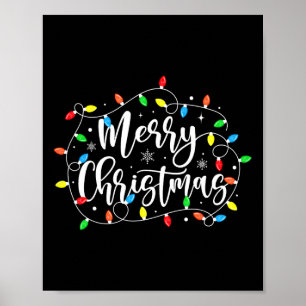Grappige Merry Christmas Lights Xmas Familie Manne Poster
