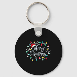 Grappige Merry Christmas Lights Xmas Familie Manne Sleutelhanger