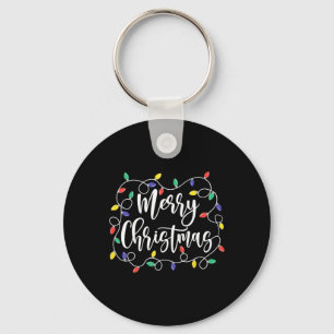 Grappige Merry Christmas Lights Xmas Familie Manne Sleutelhanger