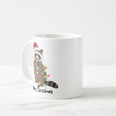 Grappige Merry Christmas Racoon Koffiemok (Voorkant links)