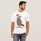 Grappige Merry Christmas Racoon T-shirt (Voorkant volledig)