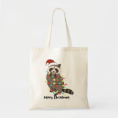 Grappige Merry Christmas Racoon Tote Bag (Voorkant)