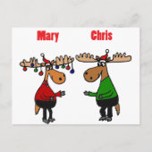 Grappige Merry Christmoose Cartoon Feestdagenkaart (Voorkant)