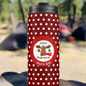 Grappige Merry Christmoose gepersonaliseerde vakan Thermosbeker