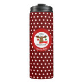 Grappige Merry Christmoose gepersonaliseerde vakan Thermosbeker (Voorkant)