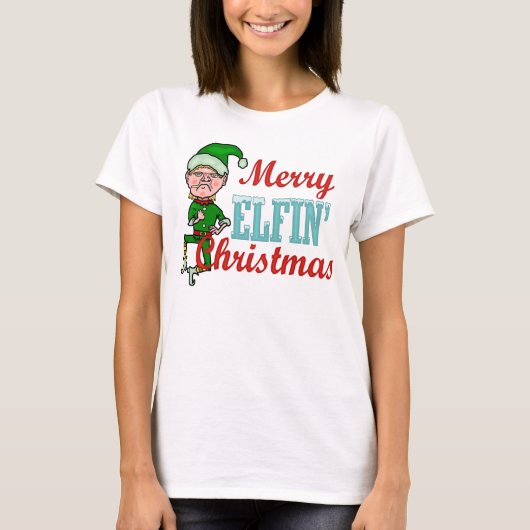 Grappige Merry Elfin Christmas Pun T-shirt (Voorkant)