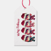 Grappige Merry Fishmas kerst Gevist Cadeaulabel (Voorkant)