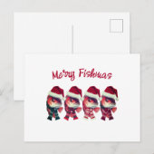 Grappige Merry Fishmas kerst Gevist Feestdagenkaart (Voorkant / Achterkant)
