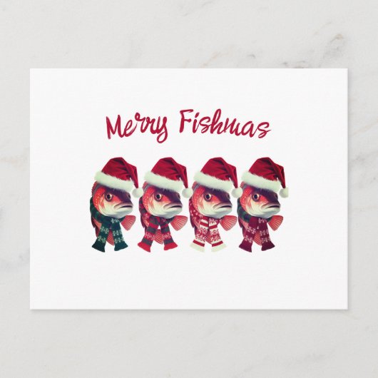 Grappige Merry Fishmas kerst Gevist Feestdagenkaart (Voorkant)