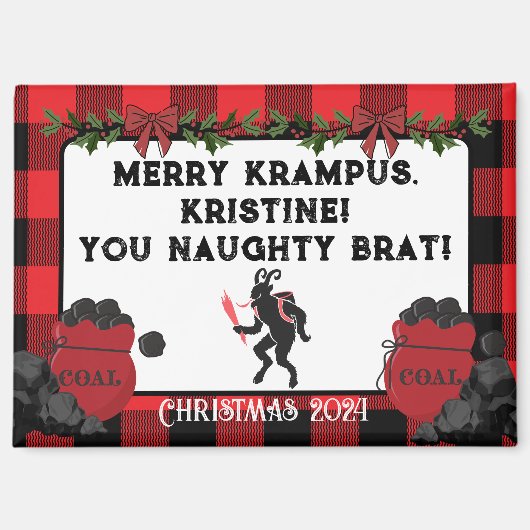 Grappige Merry Krampus Gepersonaliseerde Custom Ch Magneet (Voorkant)