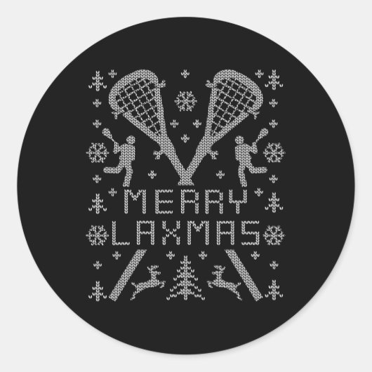 Grappige Merry Laxmas Lelijke Kerst Trui Design L Ronde Sticker (Voorkant)
