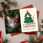 Grappige Merry Meowy kerstfoto Kaart<br><div class="desc">Kerstbevruchting en helderheid</div>