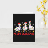 Grappige Merry Quackmas Duck Santa Hat Christmas L Kaart (Gele Bloem)