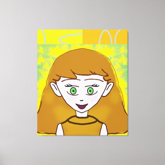 Grappige Merry Retro Geel Sinaasappel Geometrisch Canvas Afdruk (Voorkant)