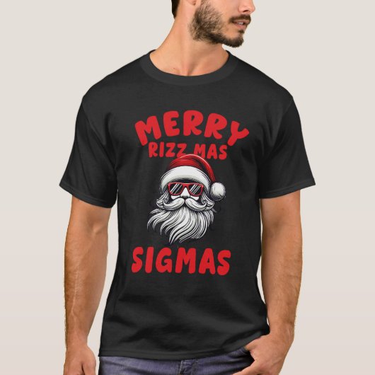 Grappige Merry Rizz Mas Sigmas ,Vrolijk Kerstfeest T-shirt (Voorkant)