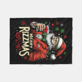 Grappige Merry Rizzmas Kerstman Fleece Deken (Voorkant (Horizontaal))