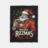 Grappige Merry Rizzmas Kerstman Fleece Deken (Voorkant)