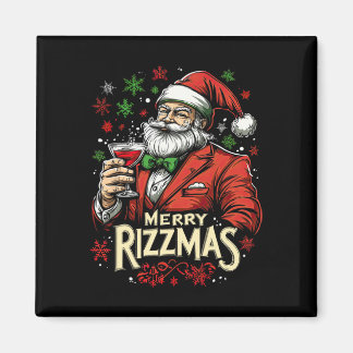 Grappige Merry Rizzmas Kerstman Magneet