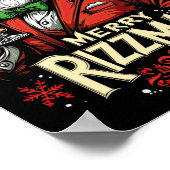 Grappige Merry Rizzmas Kerstman Poster (Hoek)
