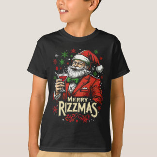 Grappige Merry Rizzmas Kerstman T-shirt