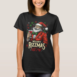 Grappige Merry Rizzmas Kerstman T-shirt