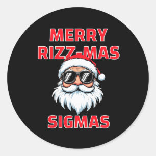 Grappige Merry Rizzmas Sigmas Kinder Tiener School Ronde Sticker