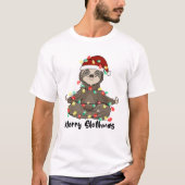 Grappige Merry Slothmas Sloth T-shirt (Voorkant)