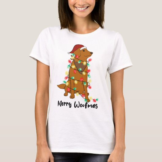 Grappige Merry Woofmas Kersthond T-shirt (Voorkant)
