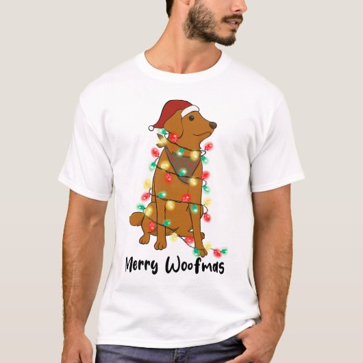 Grappige Merry Woofmas Kersthond T-shirt (Voorkant)