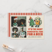 Grappige Merry Xmas Groovy Foto Kerstmis Kaart (Voorkant / Achterkant in situ)