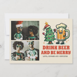 Grappige Merry Xmas Groovy Foto Kerstmis Kaart