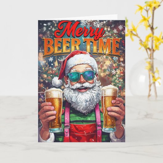 Grappige Merry Xmas Kaart (Gele Bloem)