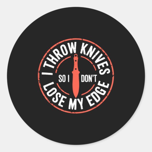 Grappige Messenwerper Ik Gooi Messe Ronde Sticker (Voorkant)