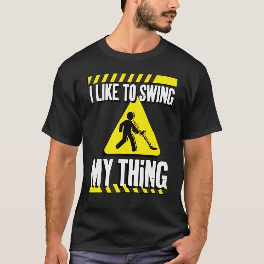 Grappige metaaldetector het ontdekken t-shirt (Voorkant)
