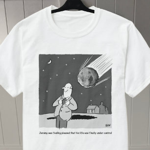 Grappige meteoor die de aarde raakt ramp t-shirt