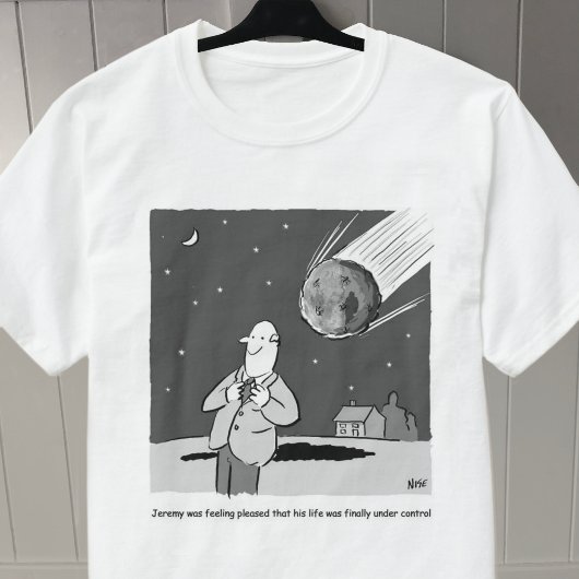 Grappige meteoor die de aarde raakt ramp t-shirt