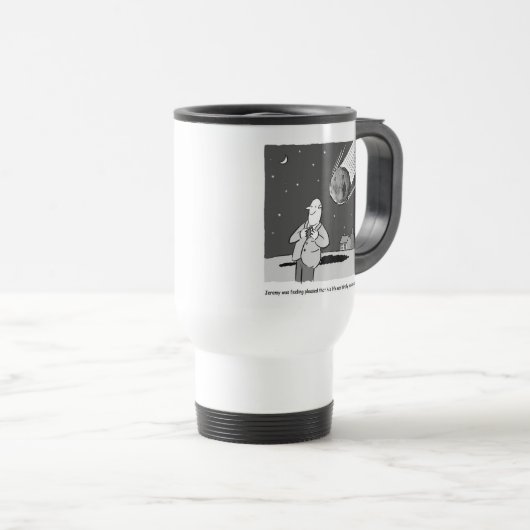 Grappige meteoriet die de aarde raakt. astronoom reisbeker (Voorkant rechts)