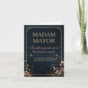 Grappige Mevrouw Burgemeester Felicitatiekaart  Kaart