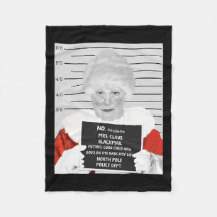 Grappige mevrouw Claus Mugshot gearresteerd op Chr Fleece Deken